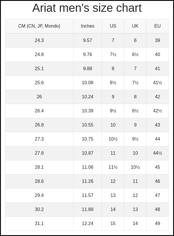 Ariat Boots Sizing [A Comprehensive Cowboy Boot Size Guide]