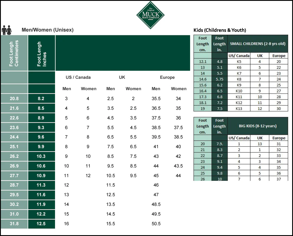 muck-boot-size-chart