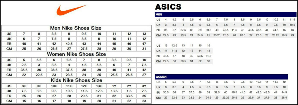 Nike Vs Asics Sizing [Fittings Comparison of Both Shoes]
