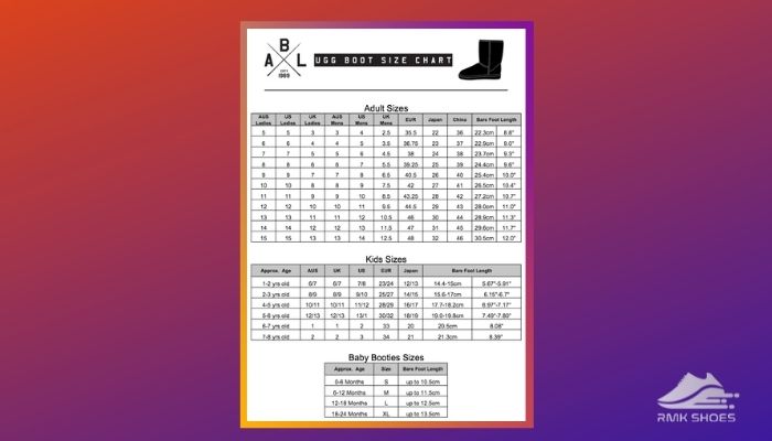 Ugg little kid size on sale chart