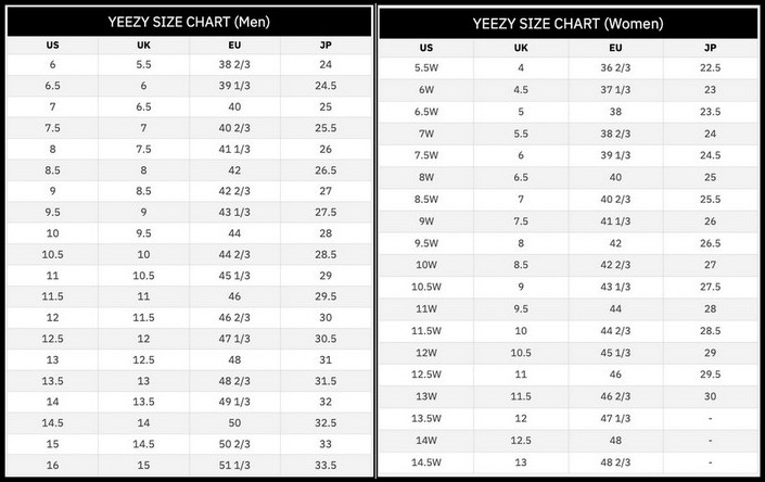 yeezy-size-chart